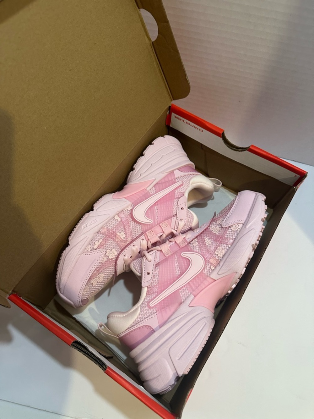 Nike v2k Pink Platform Chunky Sneakers